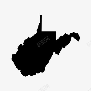 西弗吉尼亚地图州图标图标