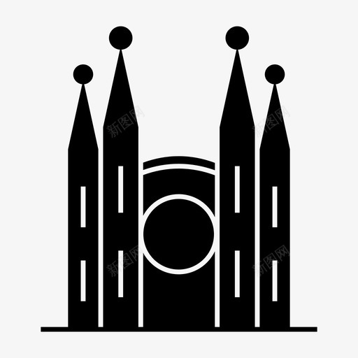 巴塞罗那建筑地标图标svg_新图网 https://ixintu.com 地标 巴塞罗那 建筑 旅游 纪念碑 首都世界地标符号