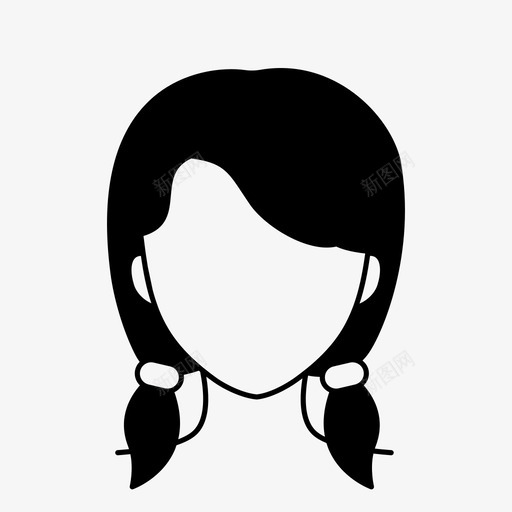 辫子头发女孩发型辫子发型图标svg_新图网 https://ixintu.com 女人 女人化身 女孩发型 辫子发型 辫子头发