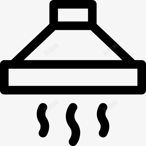 机罩排气管抽气机图标svg_新图网 https://ixintu.com 厨房 家居用品 抽气机 排气管 机罩 炉灶 蒸汽