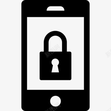 锁定的电话安全智能手机图标图标