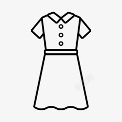 女装背景设计短袖连衣裙衣服夏装图标高清图片