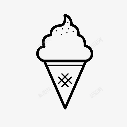甜甜甜筒巧克力片冰淇淋筒图标svg_新图网 https://ixintu.com 冰淇淋筒 巧克力片 甜甜甜筒 食品