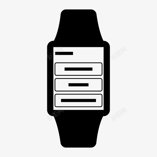 苹果手表菜单动作按钮图标svg_新图网 https://ixintu.com 动作 按钮 智能手表线框 苹果手表菜单