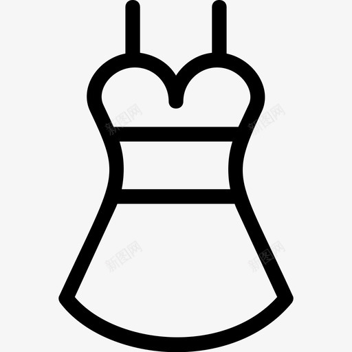 女装服装连衣裙图标svg_新图网 https://ixintu.com 太阳裙 女装 时尚流畅的线条图标 服装 连衣裙