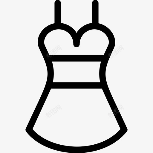 女装服装连衣裙图标svg_新图网 https://ixintu.com 太阳裙 女装 时尚流畅的线条图标 服装 连衣裙