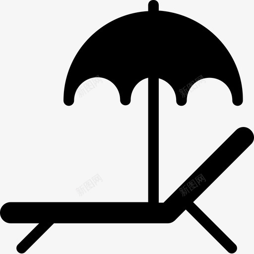 旅游海滩沙滩伞图标svg_新图网 https://ixintu.com 一套夏季和旅行字形图标 旅游 日光浴 晒黑 沙滩伞 海滩 躺椅