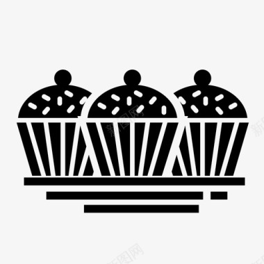 纸杯蛋糕面包房庆典图标图标