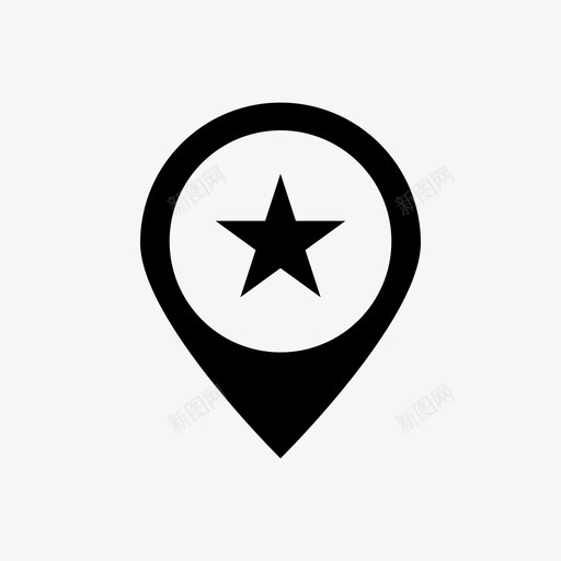 别针最爱地图别针图标svg_新图网 https://ixintu.com 别针 地图别针 星星 最爱
