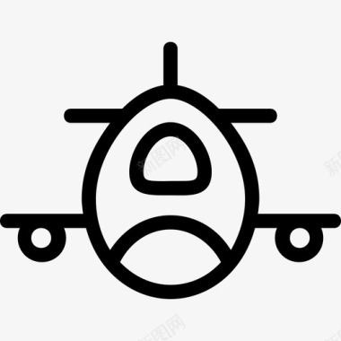 飞机客机汽车平滑线图标图标