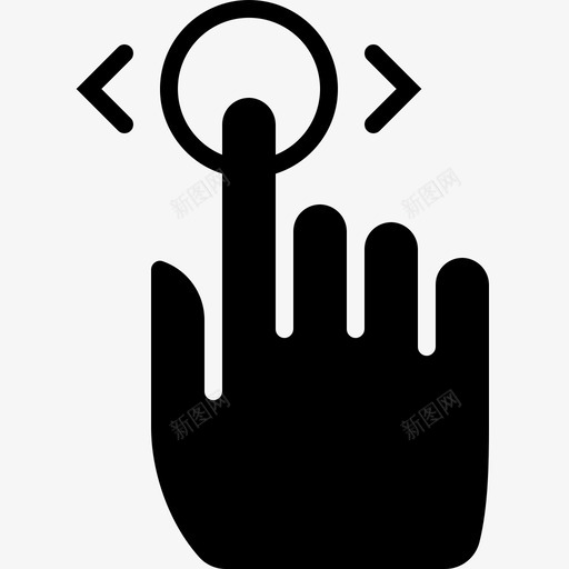 手指推和滚动控制手图标svg_新图网 https://ixintu.com 手 手势字形 手指推和滚动 控制 水平 触摸
