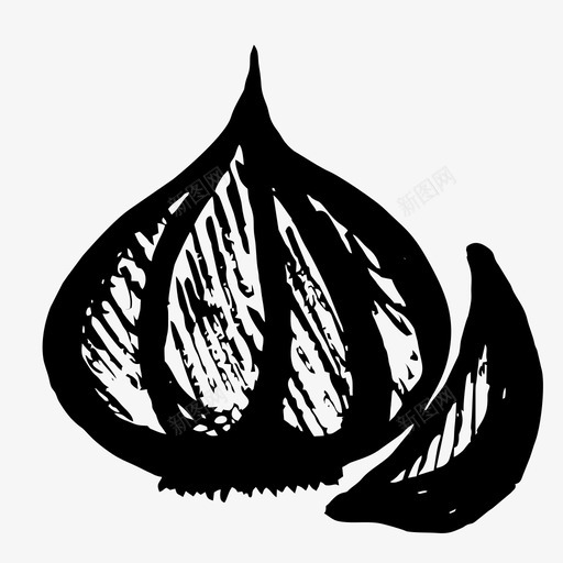 大蒜烹饪素描图标svg_新图网 https://ixintu.com 大蒜 烹饪 素描 素描图标 蔬菜