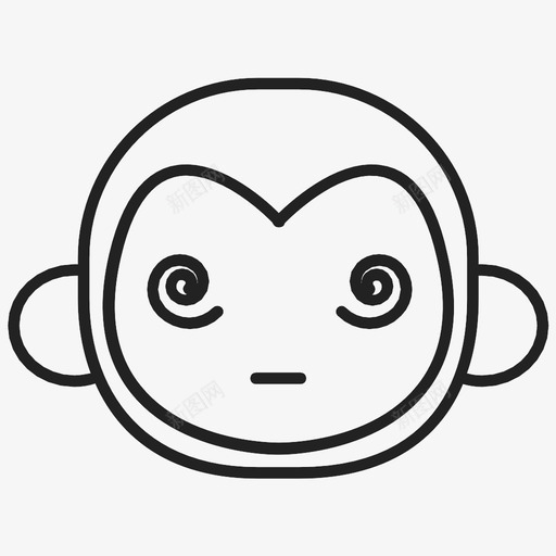 困惑茫然表情图标svg_新图网 https://ixintu.com 困惑 猴子 脸 茫然 螺旋 表情