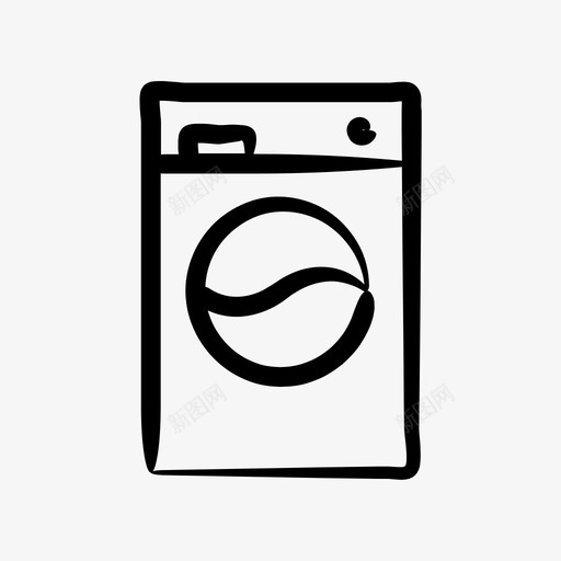 洗衣机电动手绘图标svg_新图网 https://ixintu.com 手绘 洗衣机 电动