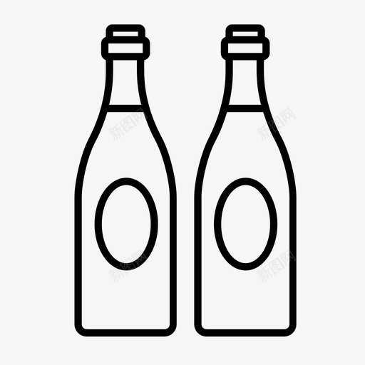 香槟生日庆祝图标svg_新图网 https://ixintu.com 庆祝 派对用品 生日 饮料 香槟