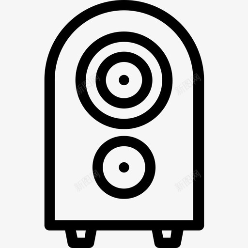 扬声器电子音乐图标svg_新图网 https://ixintu.com 低音炮 扬声器 电子 科技平滑线图标 音乐