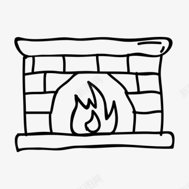 壁炉火焰家用图标图标