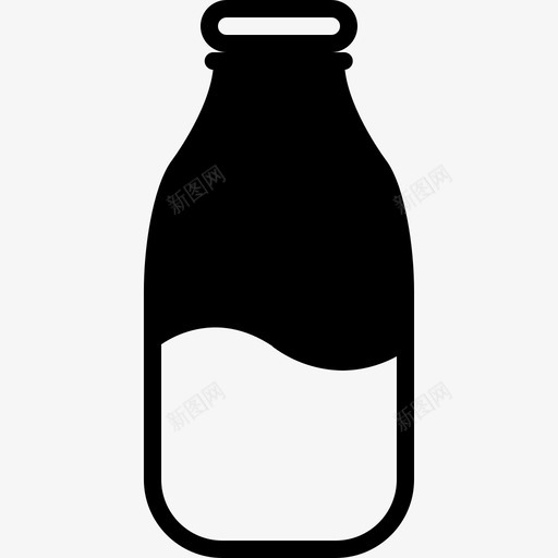 牛奶瓶子饮料图标svg_新图网 https://ixintu.com 农场 烹饪原料铭文 牛奶 瓶子 美食 饮料