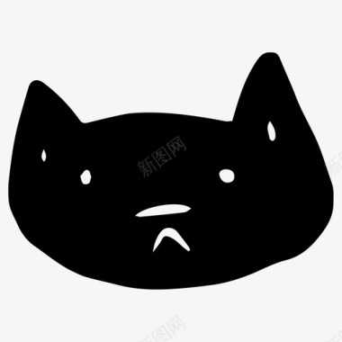 黑猫脸小猫图标图标