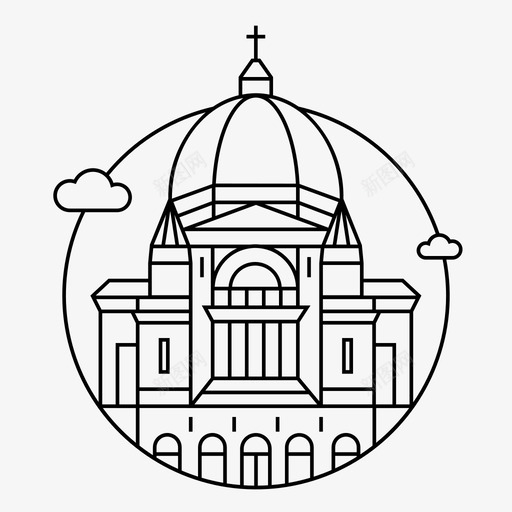 蒙特利尔建筑加拿大图标svg_新图网 https://ixintu.com 加拿大 北美城市标志 城市 建筑 教堂 蒙特利尔