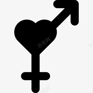 有性别象征的心圣瓦伦丁图标图标