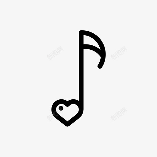 音符心形音乐图标svg_新图网 https://ixintu.com 婚礼 婚礼图标 心形 音乐 音符