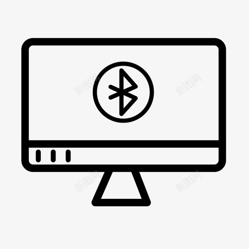 蓝牙桌面电脑图标svg_新图网 https://ixintu.com 电脑 蓝牙桌面