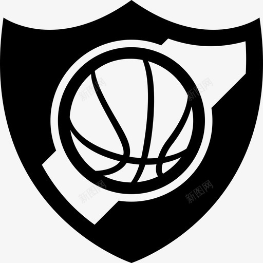 篮球徽章纹章盾牌图标svg_新图网 https://ixintu.com 盾牌 篮球徽章 纹章