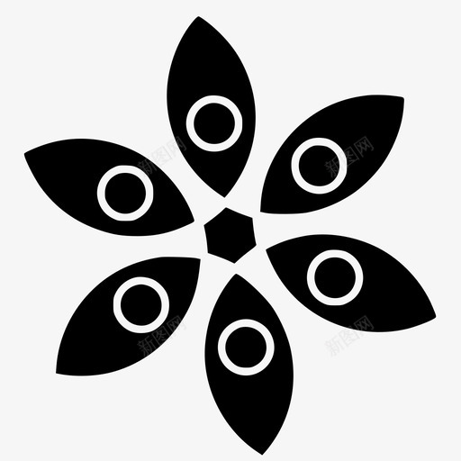 花抽象圆形图标svg_新图网 https://ixintu.com 圆形 形状 抽象 植物 自然 花