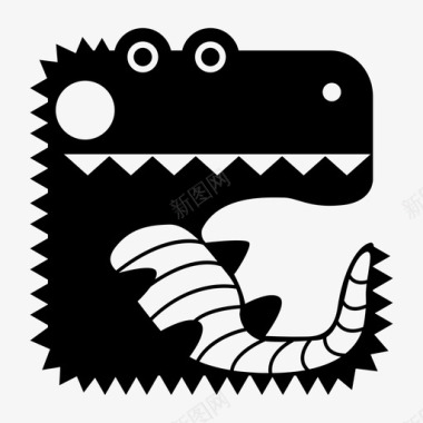 短吻鳄动物立方体图标图标