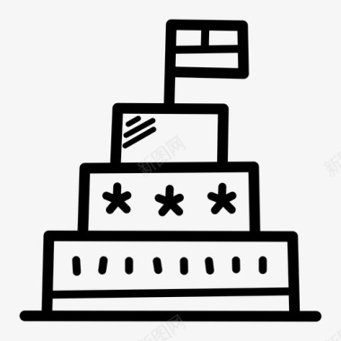 蛋糕庆祝旗帜图标图标