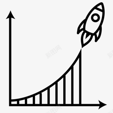 增长图利润图火箭图标图标