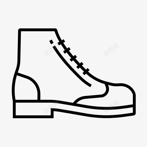 翼尖靴靴子时尚图标svg_新图网 https://ixintu.com 时尚 翼尖靴 脚穿 靴子 鞋 鞋类细线图标集
