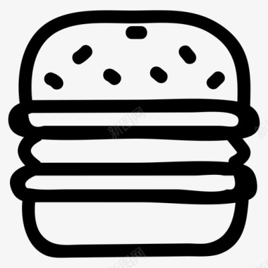 食品汉堡熟的图标图标