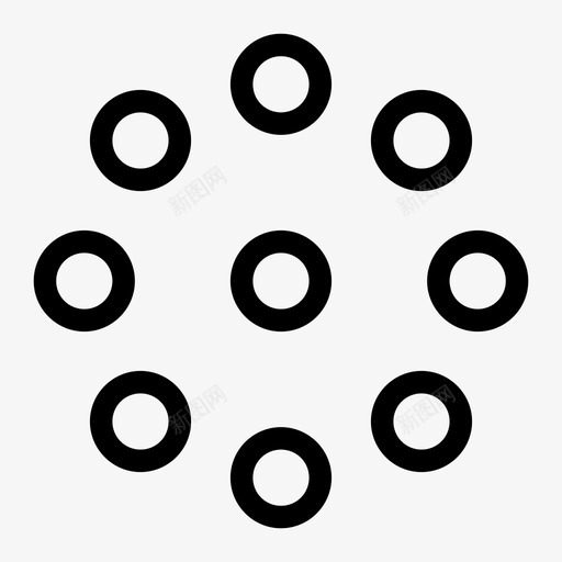 圆形抽象点圆图标svg_新图网 https://ixintu.com 3d打印闭合 圆形 形状 抽象 点圆