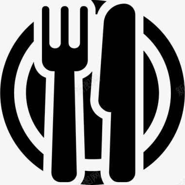 餐刀和餐叉在餐厅里装满了图标图标