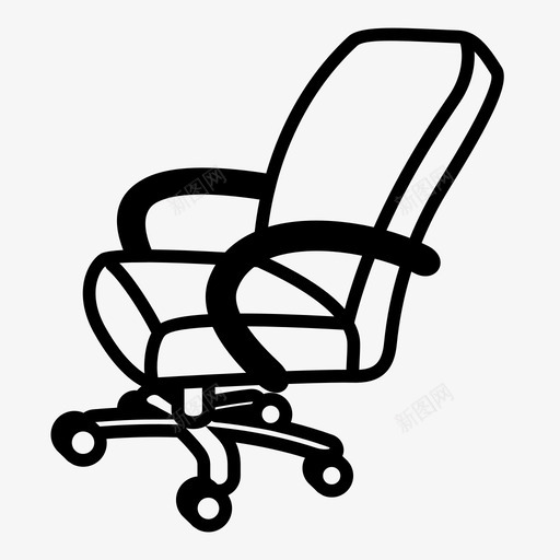 椅子电脑椅办公椅图标svg_新图网 https://ixintu.com 办公室 办公椅 椅子 电脑椅