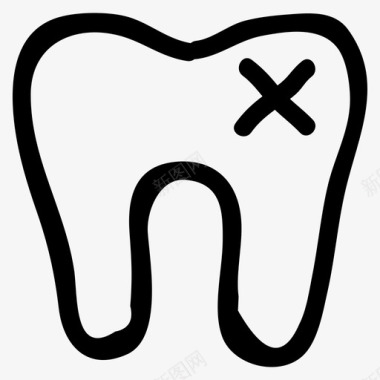 牙齿警告牙科图标图标