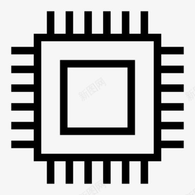 计算机芯片微芯片图标图标