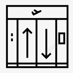 垂直下降电梯电梯下降电梯上升图标高清图片