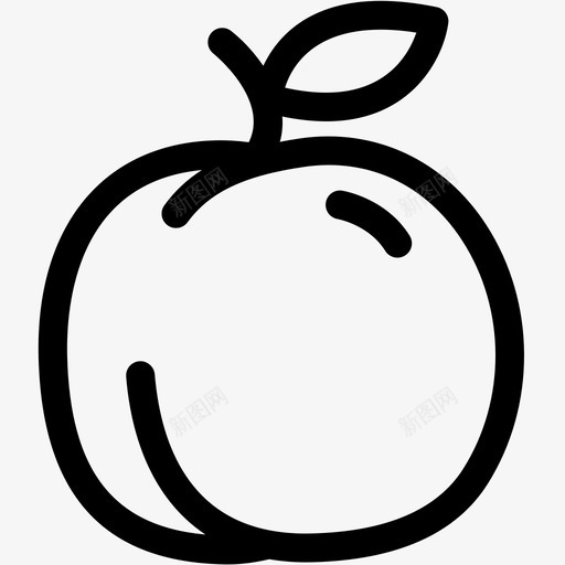 桃子食品水果图标svg_新图网 https://ixintu.com 健康 有机 桃子 水果 食品 食品大纲集2