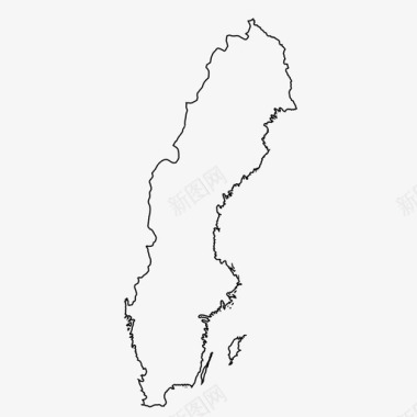 瑞典地图欧洲北部图标图标