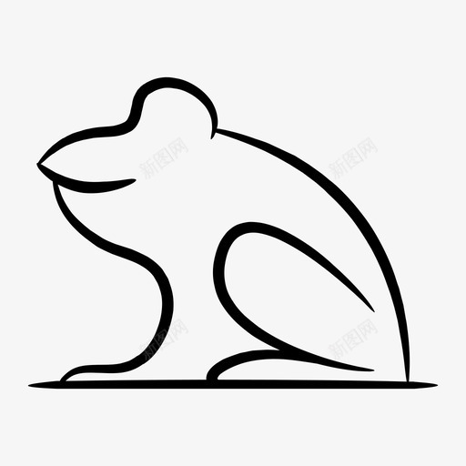青蛙动物动物线图标svg_新图网 https://ixintu.com 动物 动物线 青蛙