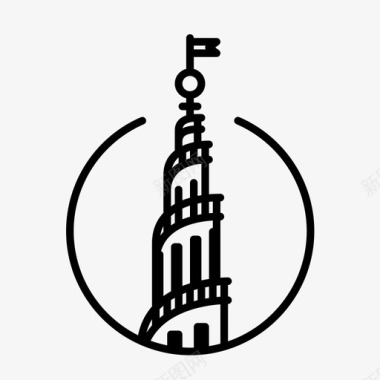 哥本哈根首都教堂图标图标
