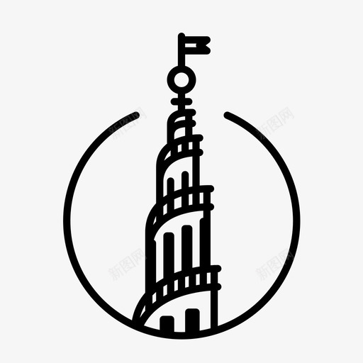 哥本哈根首都教堂图标svg_新图网 https://ixintu.com 丹麦 哥本哈根 地标 教堂 首都