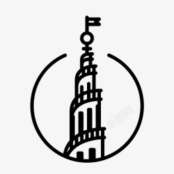 丹麦首都哥本哈根首都教堂图标高清图片