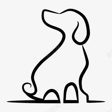 狗动物动物线图标图标