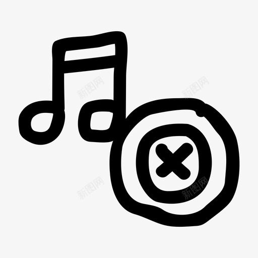 音乐取消音频媒体图标svg_新图网 https://ixintu.com 媒体 播放器 曲目 歌曲 音乐取消 音乐音频和视频手绘 音频