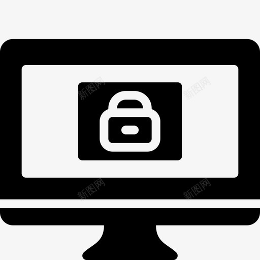 锁电脑功能锁图标svg_新图网 https://ixintu.com 功能 电脑功能稳固 监控 锁 锁电脑