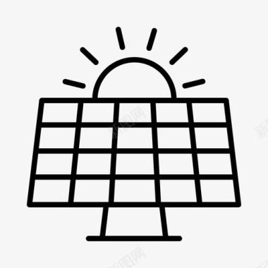太阳能电池板生态环境图标图标
